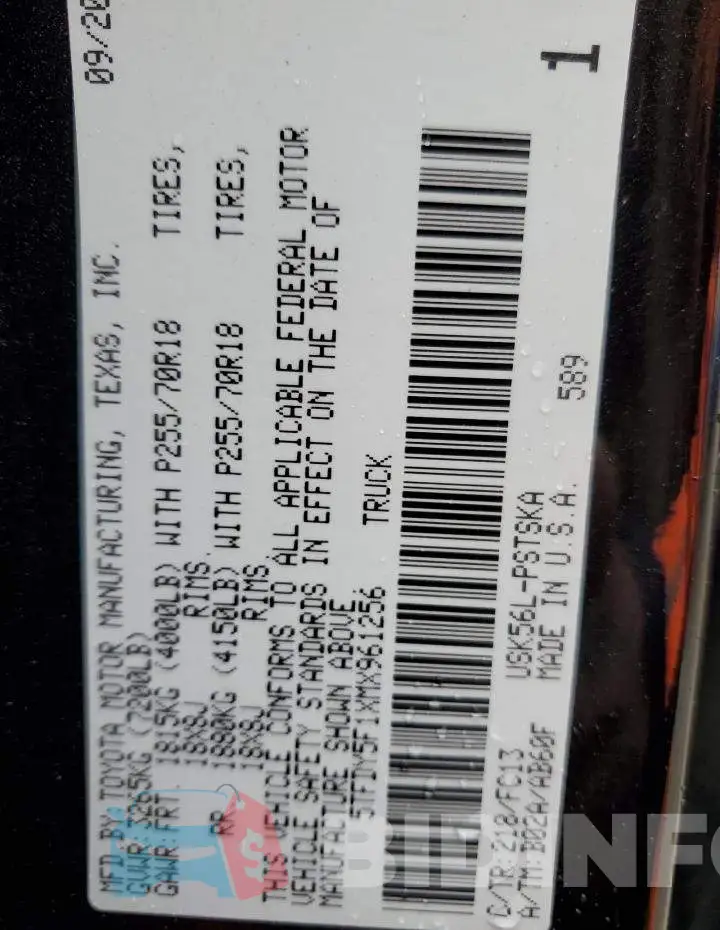 5TFDY5F1XMX961256 Photo# 12