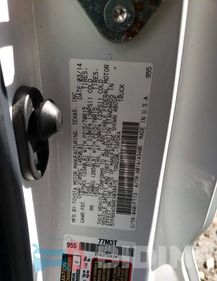 5TFNX4CNXEX038415 Photo# 12