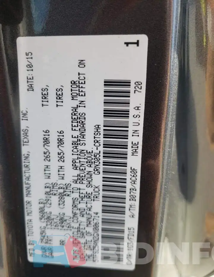 5TFSZ5AN2GX006714 Photo# 12