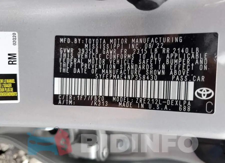 5YFEPMAE4NP358430 Photo# 12