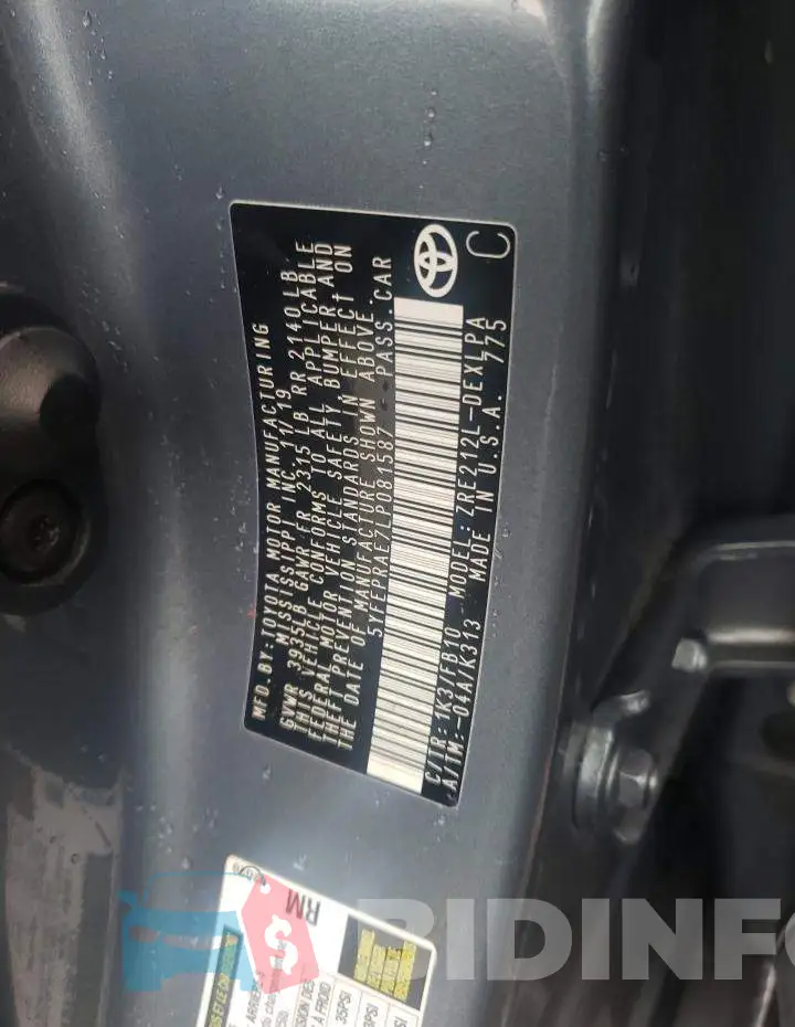 5YFEPRAE7LP081587 Photo# 12