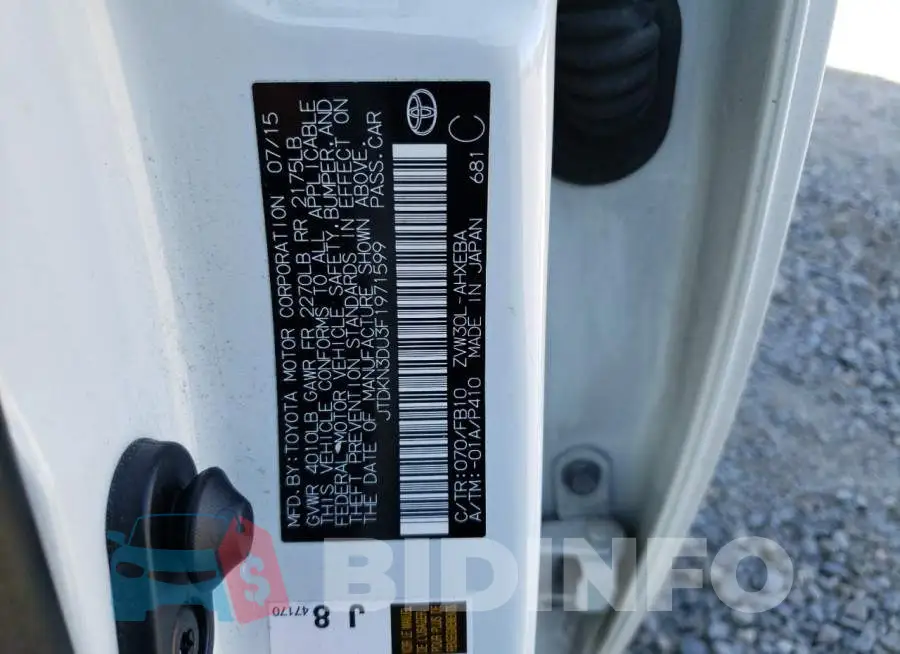 JTDKN3DU3F1971599 Photo# 12