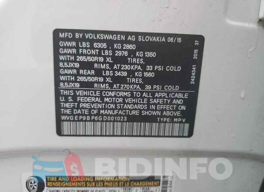WVGEP9BP6GD001023 Photo# 13