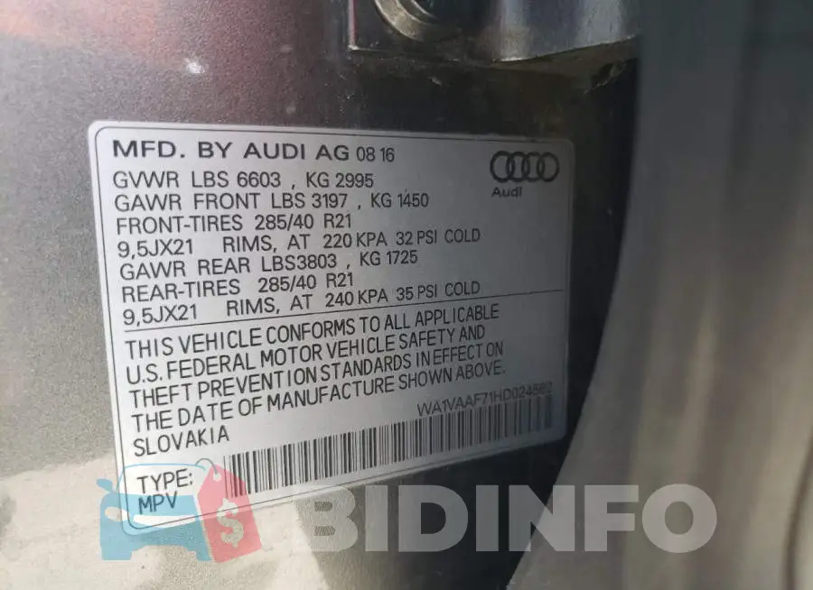 WA1VAAF71HD024562 Photo# 13