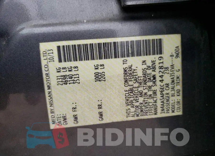 1N4AA5AP6EC442819 Photo# 12