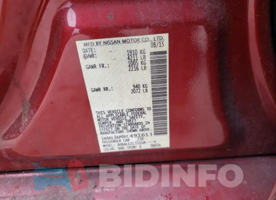 1N4AL3AP0FC491613 Photo# 13