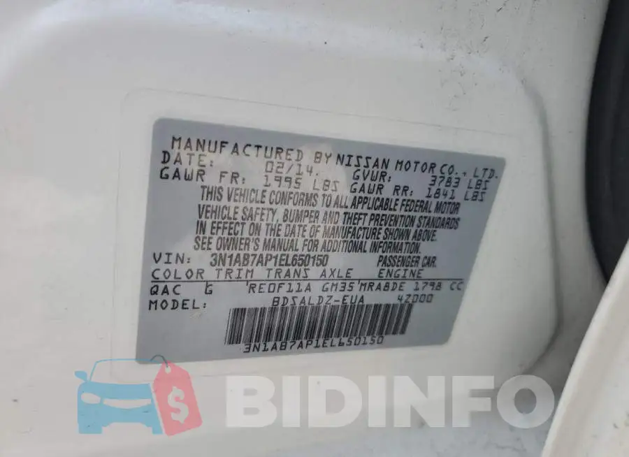 3N1AB7AP1EL650150 Photo# 13