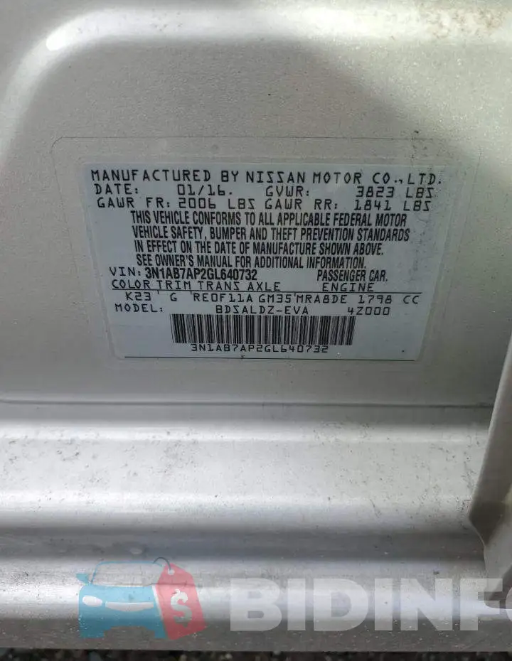 3N1AB7AP2GL640732 Photo# 12