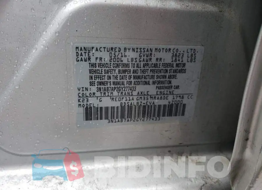 3N1AB7AP2GY277433 Photo# 12