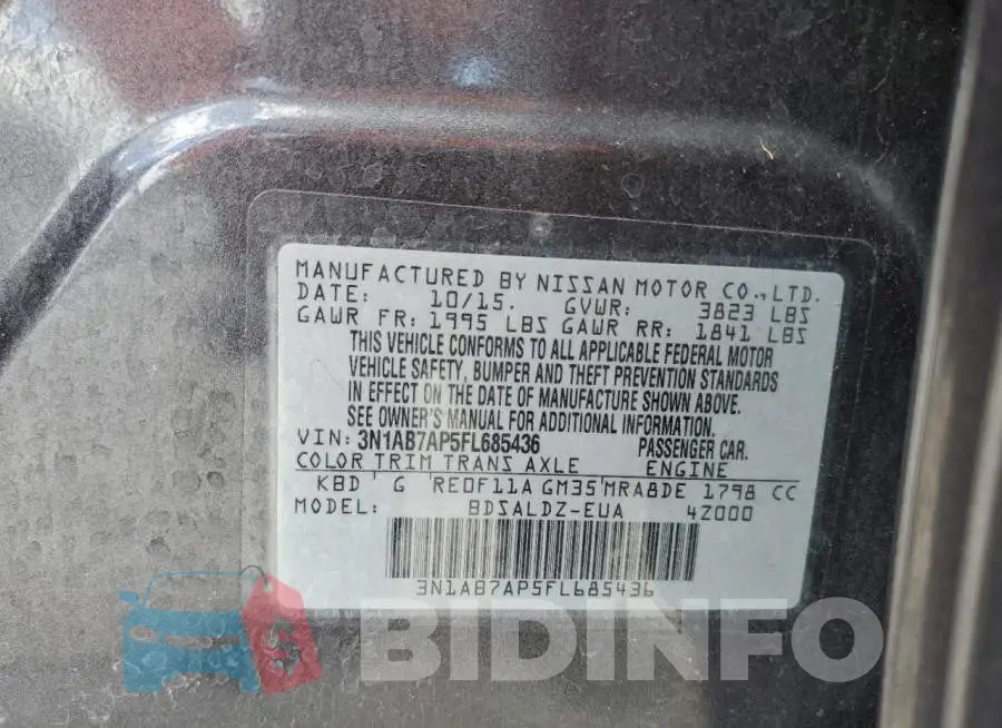 3N1AB7AP5FL685436 Photo# 10