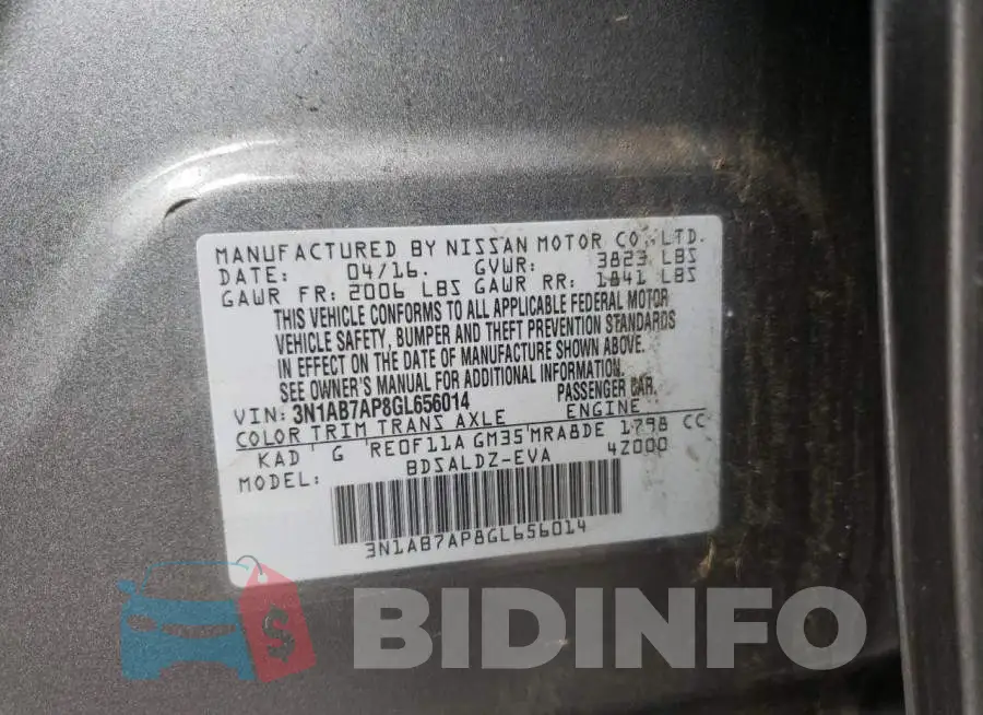 3N1AB7AP8GL656014 Photo# 12