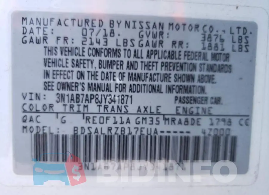 3N1AB7AP8JY341871 Photo# 12