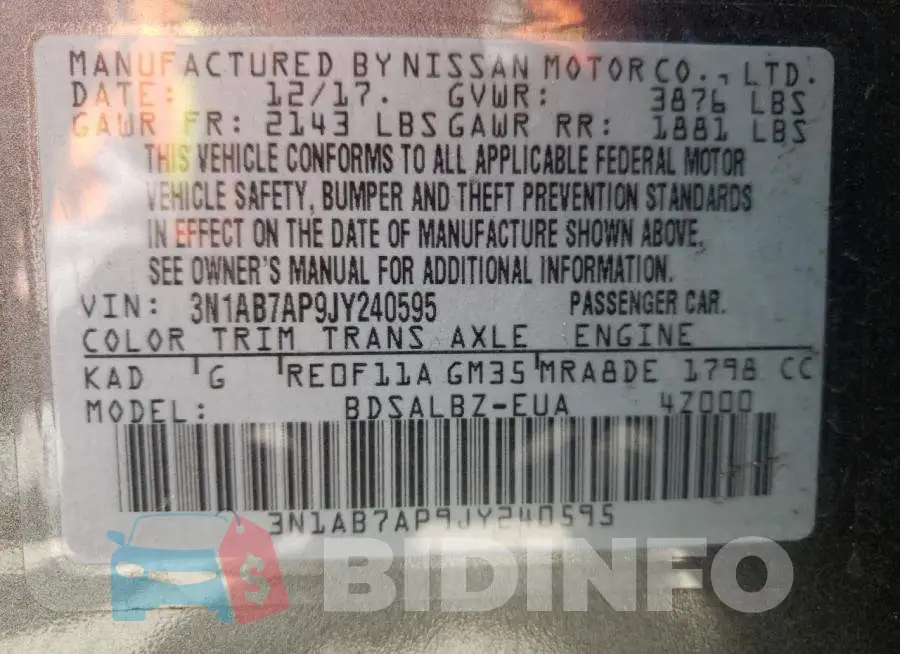 3N1AB7AP9JY240595 Photo# 10