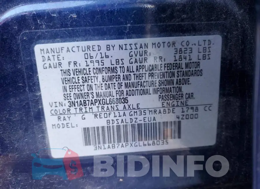 3N1AB7APXGL668035 Photo# 12