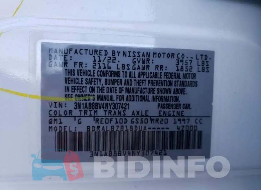 3N1AB8BV4NY307421 Photo# 12