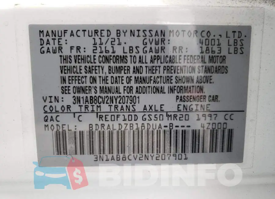 3N1AB8CV2NY207901 Photo# 12