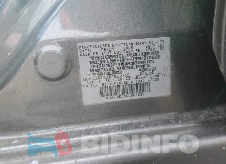 3N1CN8EV8LL808236 Photo# 12