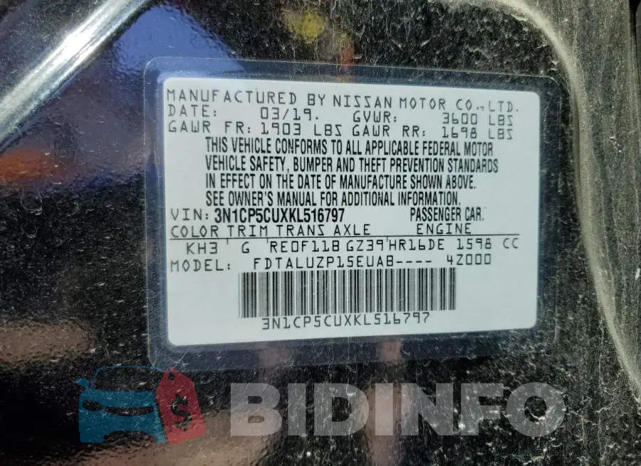 3N1CP5CUXKL516797 Photo# 13