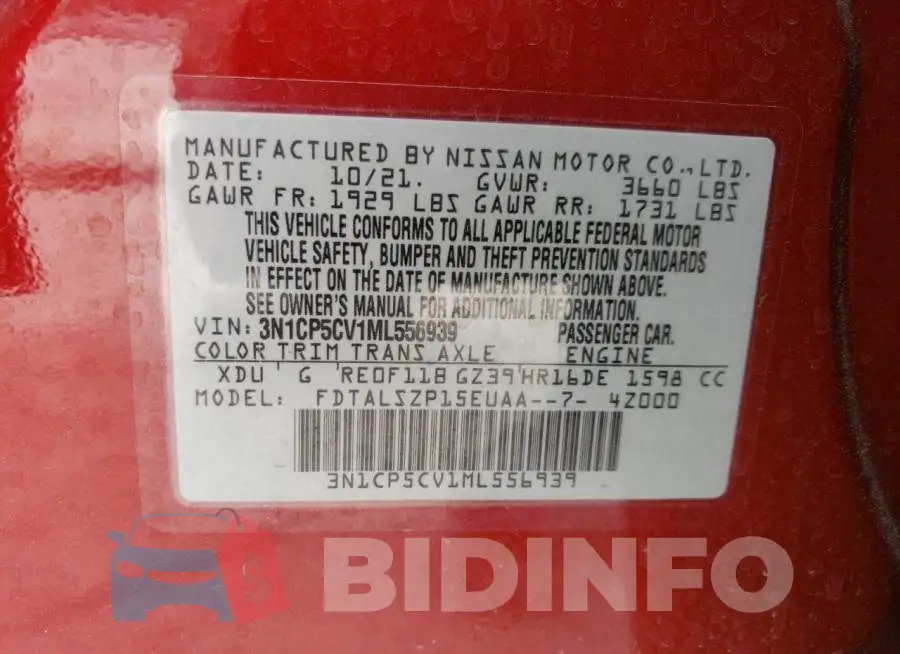 3N1CP5CV1ML556939 Photo# 13