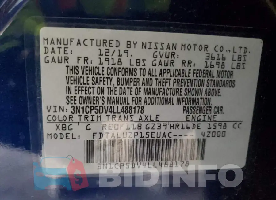 3N1CP5DV4LL488178 Photo# 13