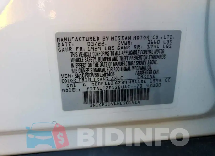 3N1CP5DV6NL501404 Photo# 13