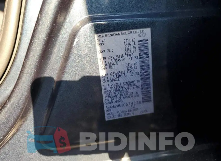 5N1AR2MM3EC674129 Photo# 12