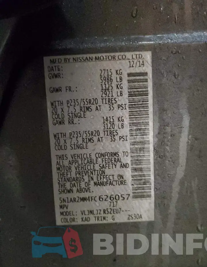 5N1AR2MM4FC626057 Photo# 12