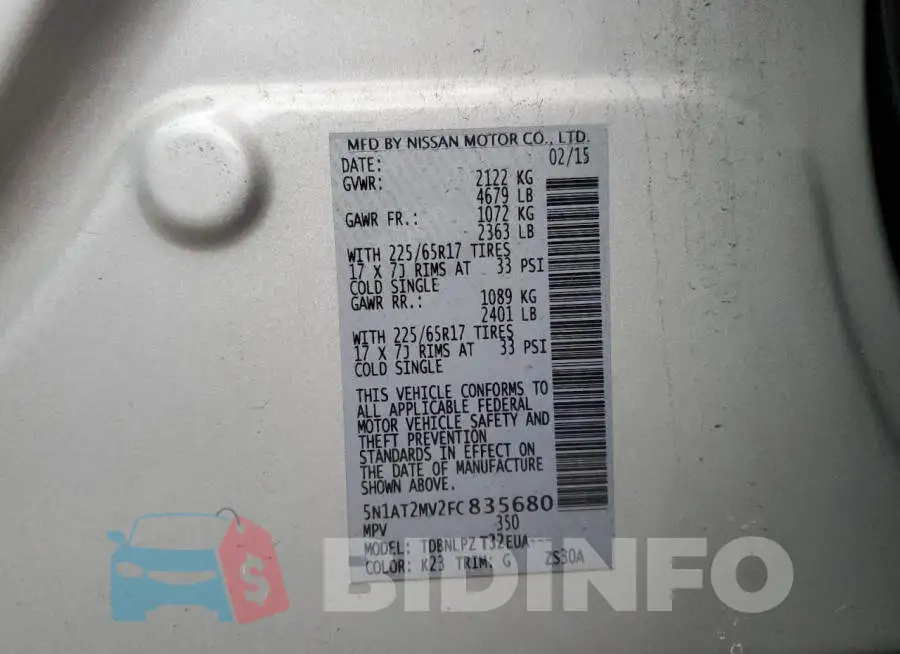 5N1AT2MV2FC835680 Photo# 12