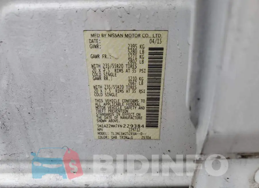 5N1AZ2MH7FN229384 Photo# 12