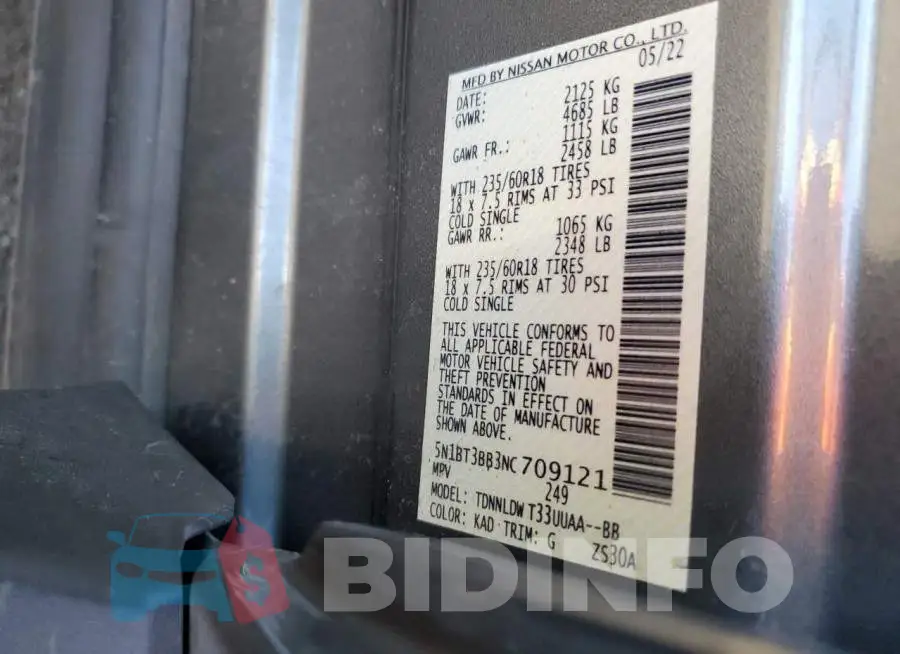 5N1BT3BB3NC709121 Photo# 12