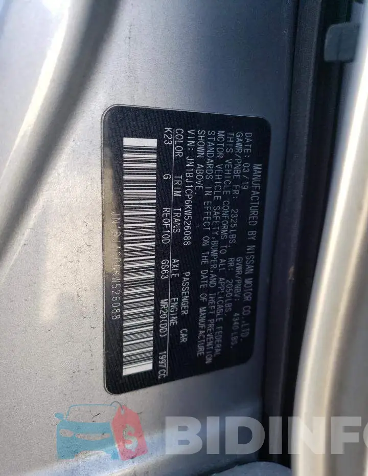 JN1BJ1CP6KW526088 Photo# 13