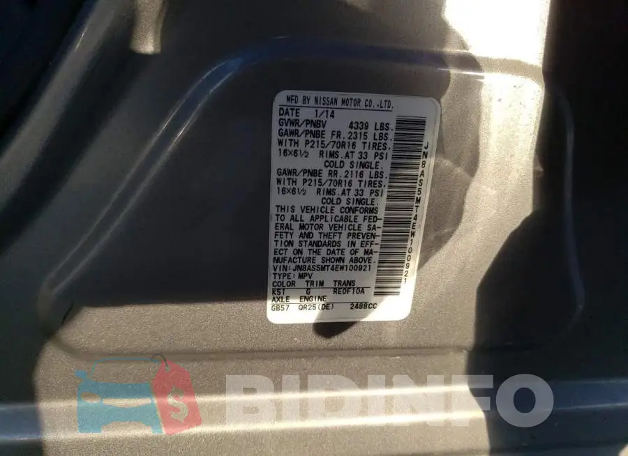 JN8AS5MT4EW100921 Photo# 10