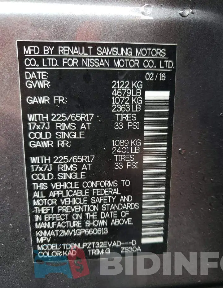 KNMAT2MV1GP660613 Photo# 13