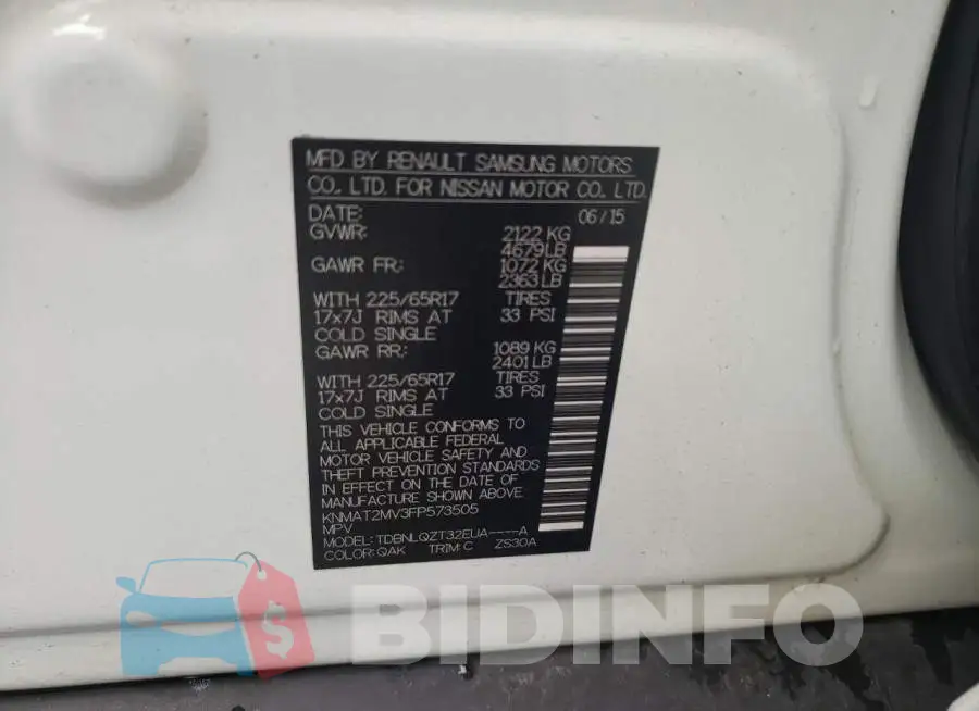 KNMAT2MV3FP573505 Photo# 10