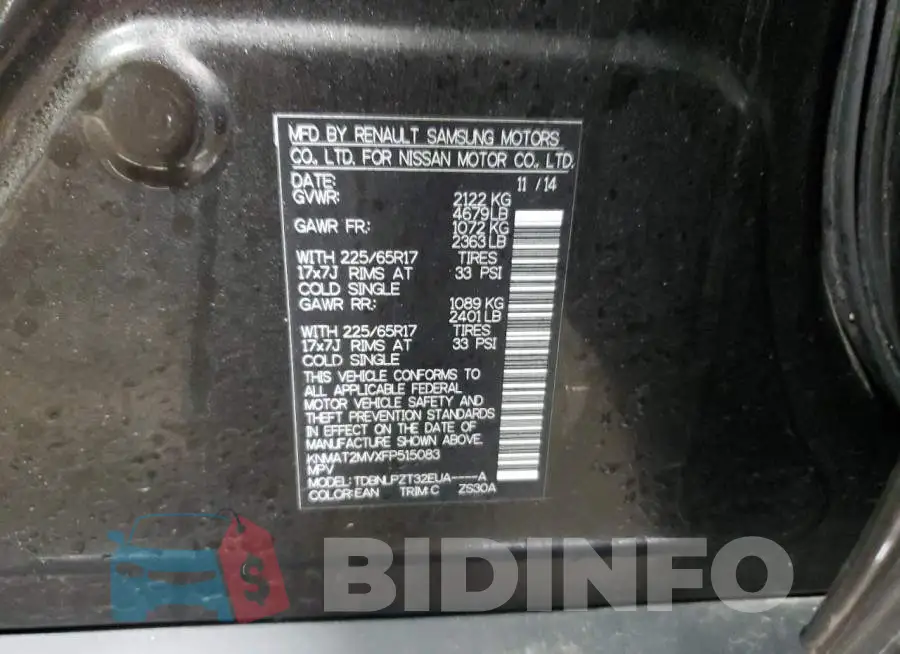 KNMAT2MVXFP515083 Photo# 13