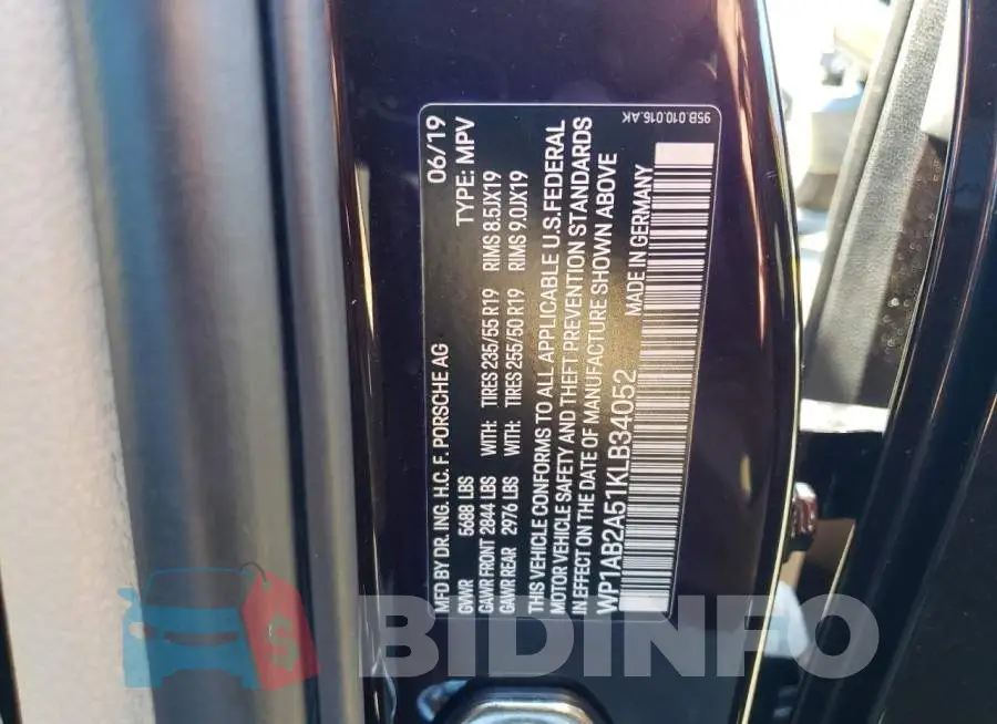 WP1AB2A51KLB34052 Photo# 14