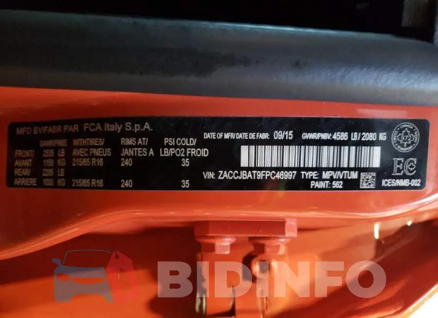 ZACCJBAT9FPC46997 Photo# 12
