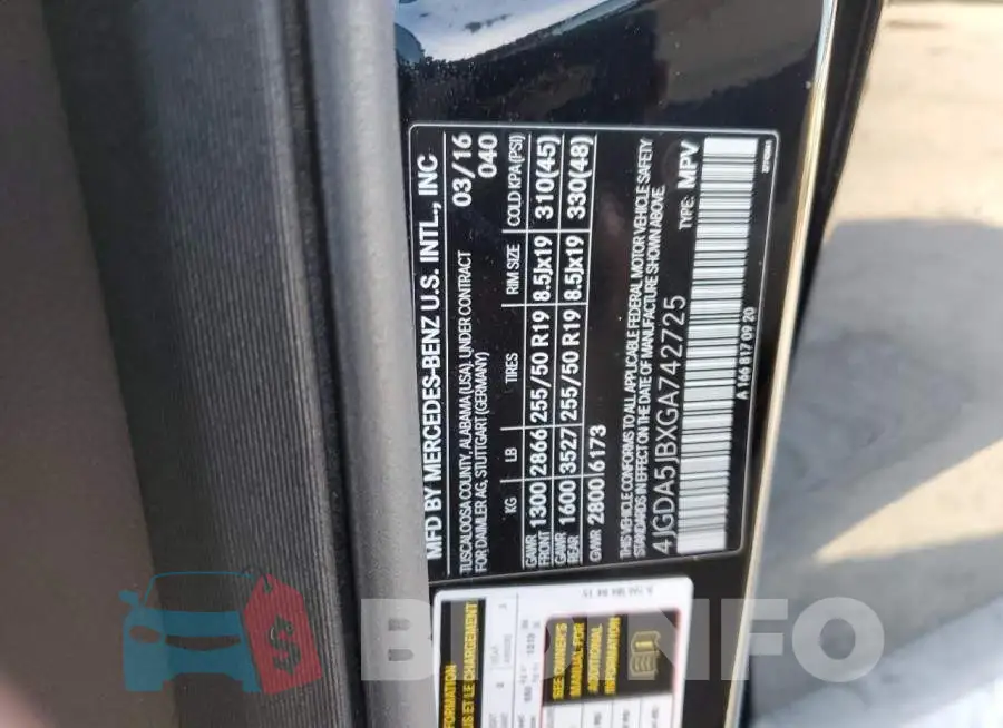 4JGDA5JBXGA742725 Photo# 12