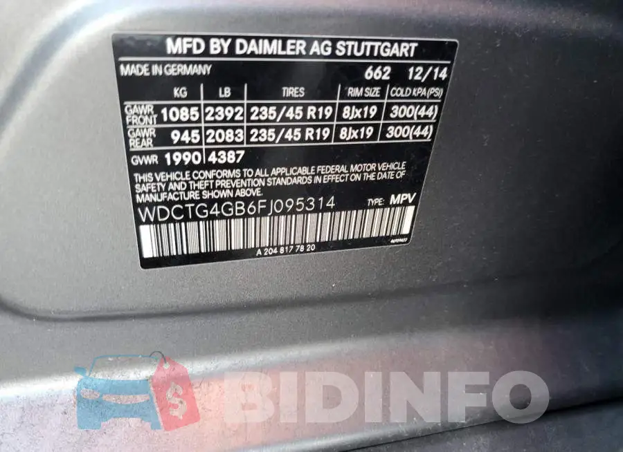 WDCTG4GB6FJ095314 Photo# 13