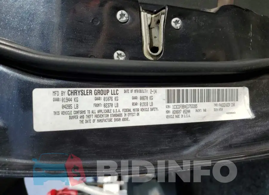 1C3CDFBBXED753395 Photo# 12