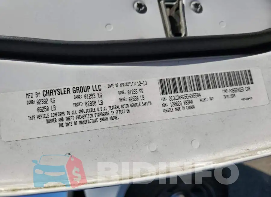 2C3CDXAG5EH205584 Photo# 13