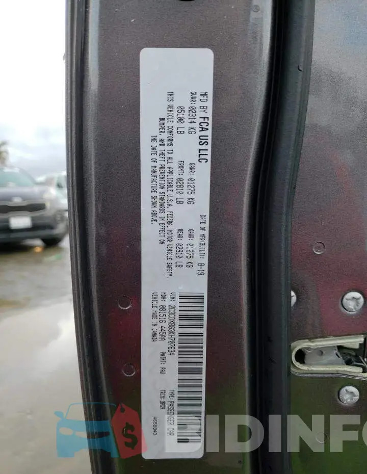2C3CDXBG3KH707634 Photo# 12
