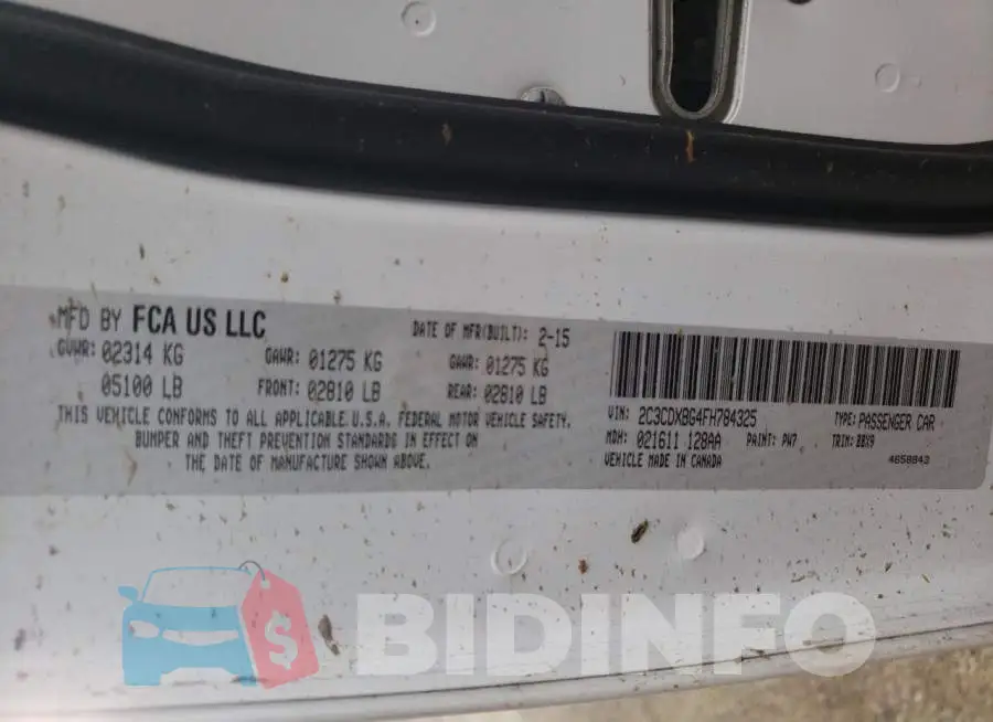 2C3CDXBG4FH784325 Photo# 13