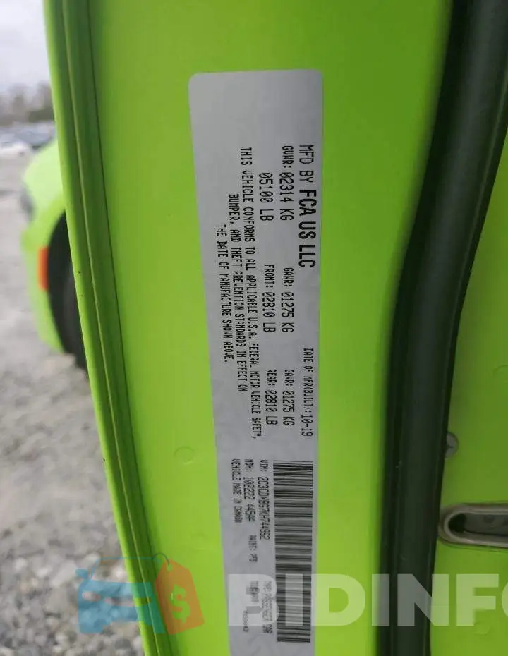 2C3CDXBG7KH744962 Photo# 13