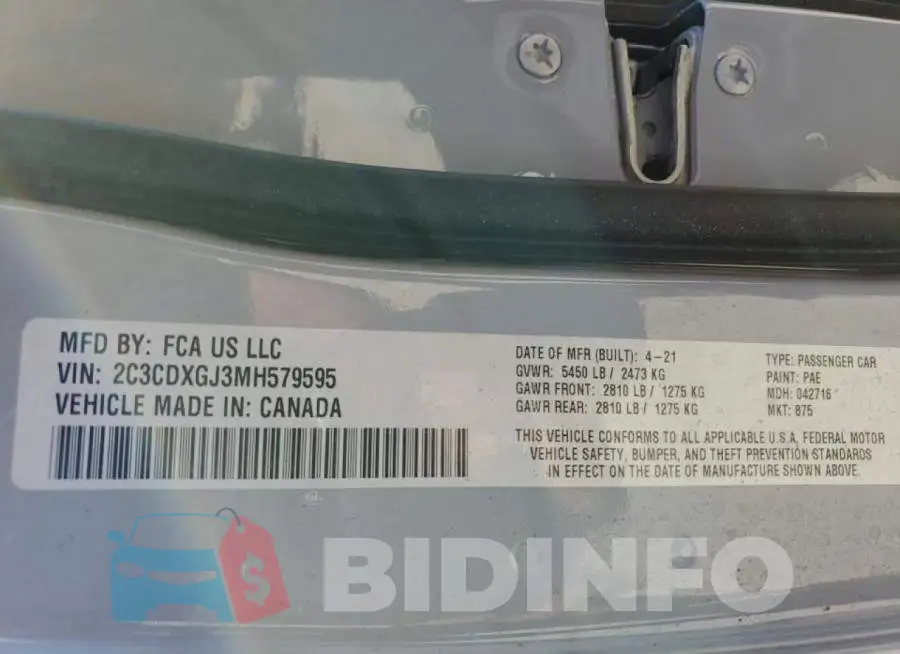 2C3CDXGJ3MH579595 Photo# 10