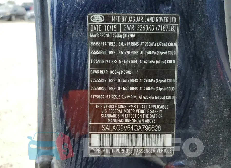 SALAG2V64GA796628 Photo# 13