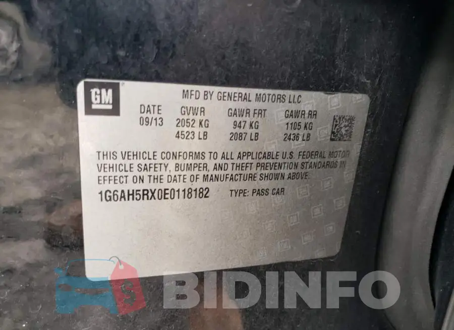 1G6AH5RX0E0118182 Photo# 12