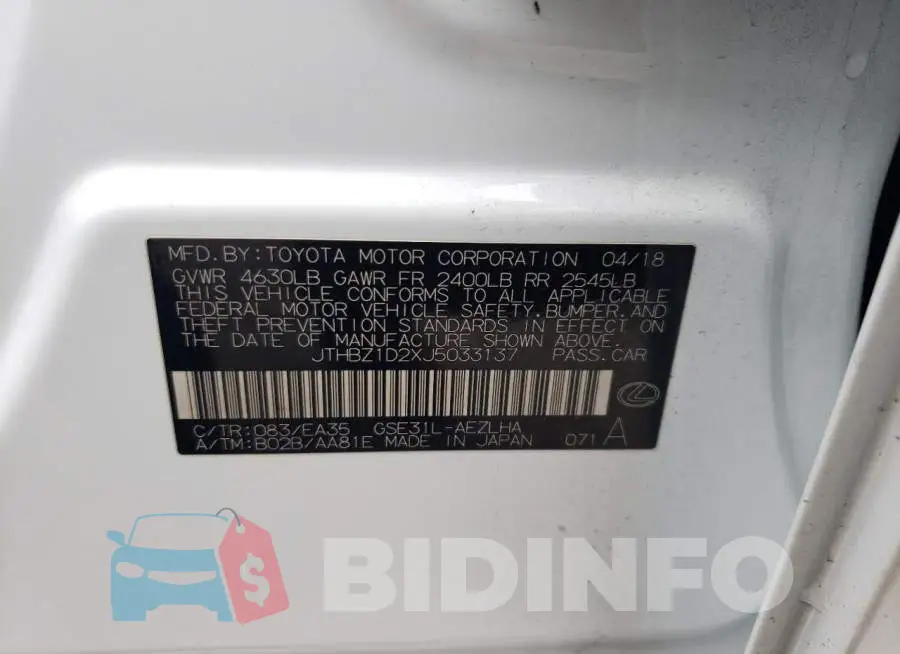 JTHBZ1D2XJ5033137 Photo# 12
