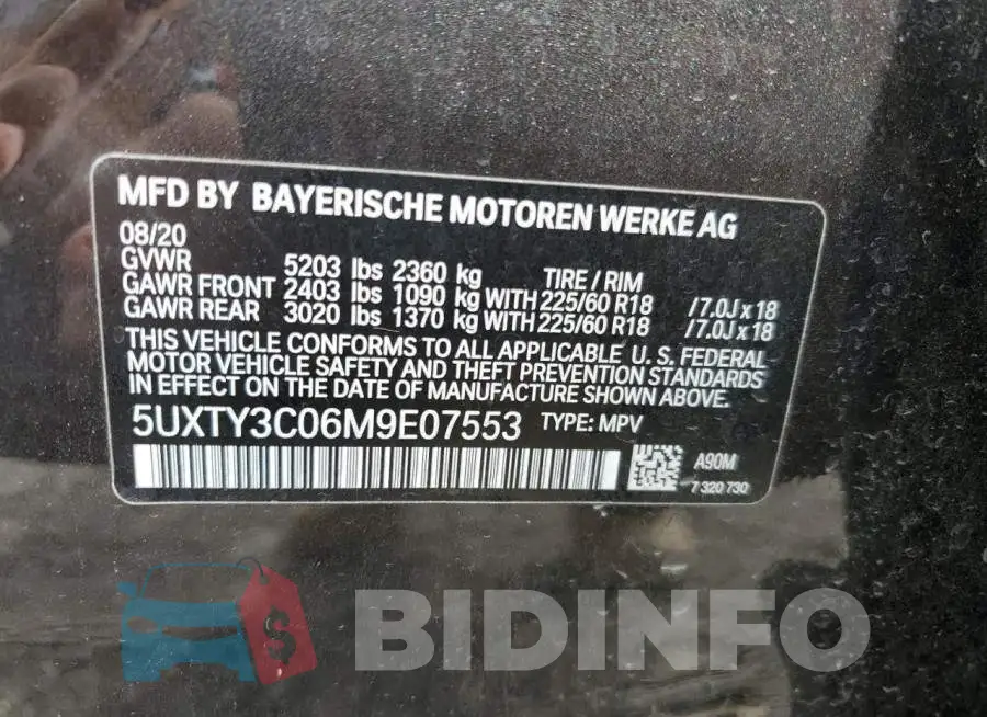 5UXTY3C06M9E07553 Photo# 13