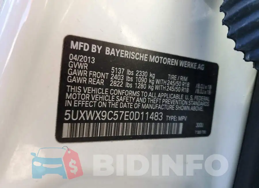 5UXWX9C57E0D11483 Photo# 14